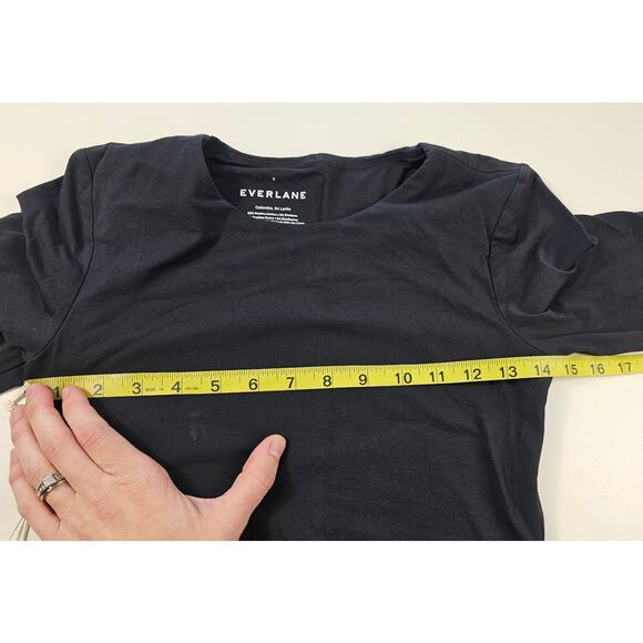 NWT Short-Sleeve Crew Neck Bodysuit everlane sz small black snap close casual - Picture 8 of 8